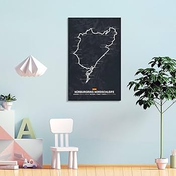 Amazon.co.jp: ニュルブルクリンクレーシングサーキットマップポスター