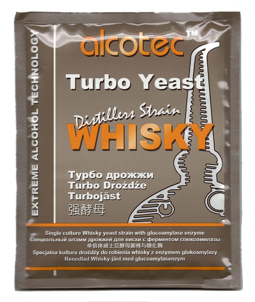 10 x Alcotec Turbo Yeast - Whisky 73g - Levadura Turbo, Levadura de Vodka, Levadura para Puré