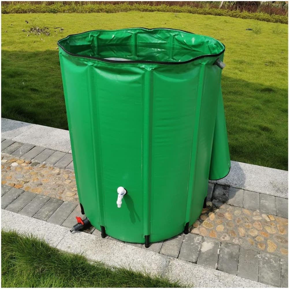 Collapsible Rain Barrel - PVC Portable Water Storage Tank - Flexibility Rain Water Storage Catcher Barrel - Garden Rain Tank,Green,100L/40 * 78CM