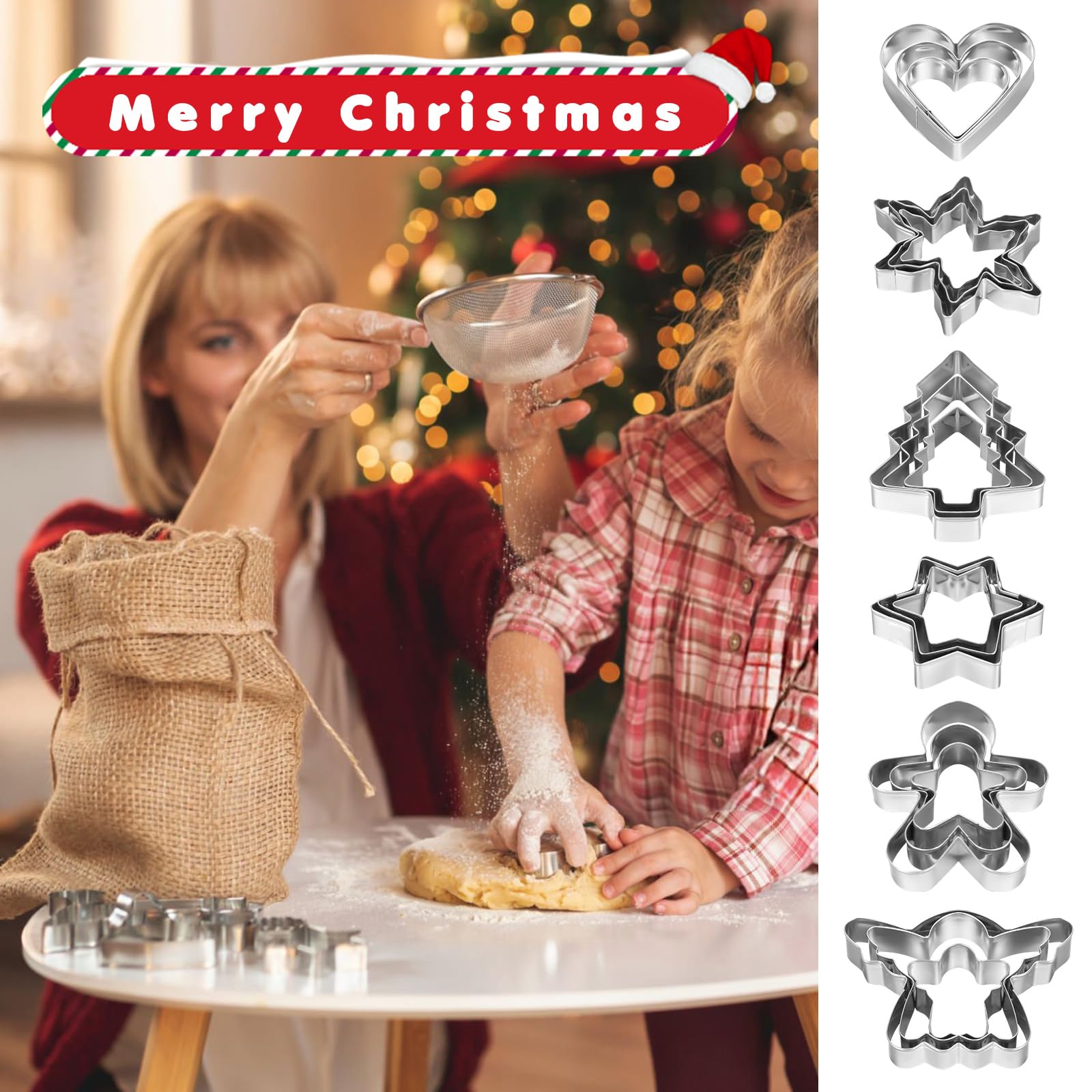 Noel Lot De 20 Mini Emporte-pièces De Noël En Acier Inoxydable