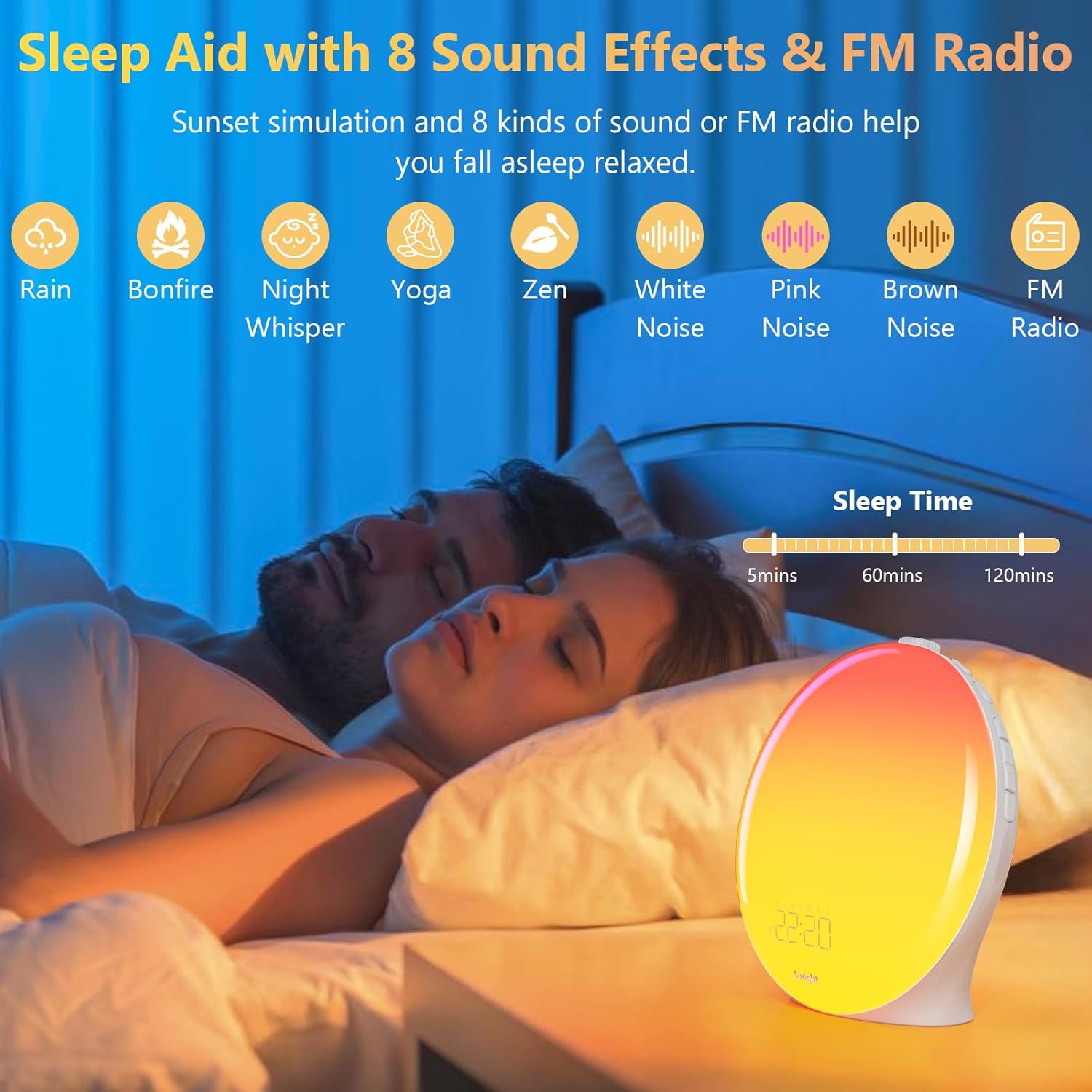 Suright Wake Up Light with sleep aid sounds and FM radio
