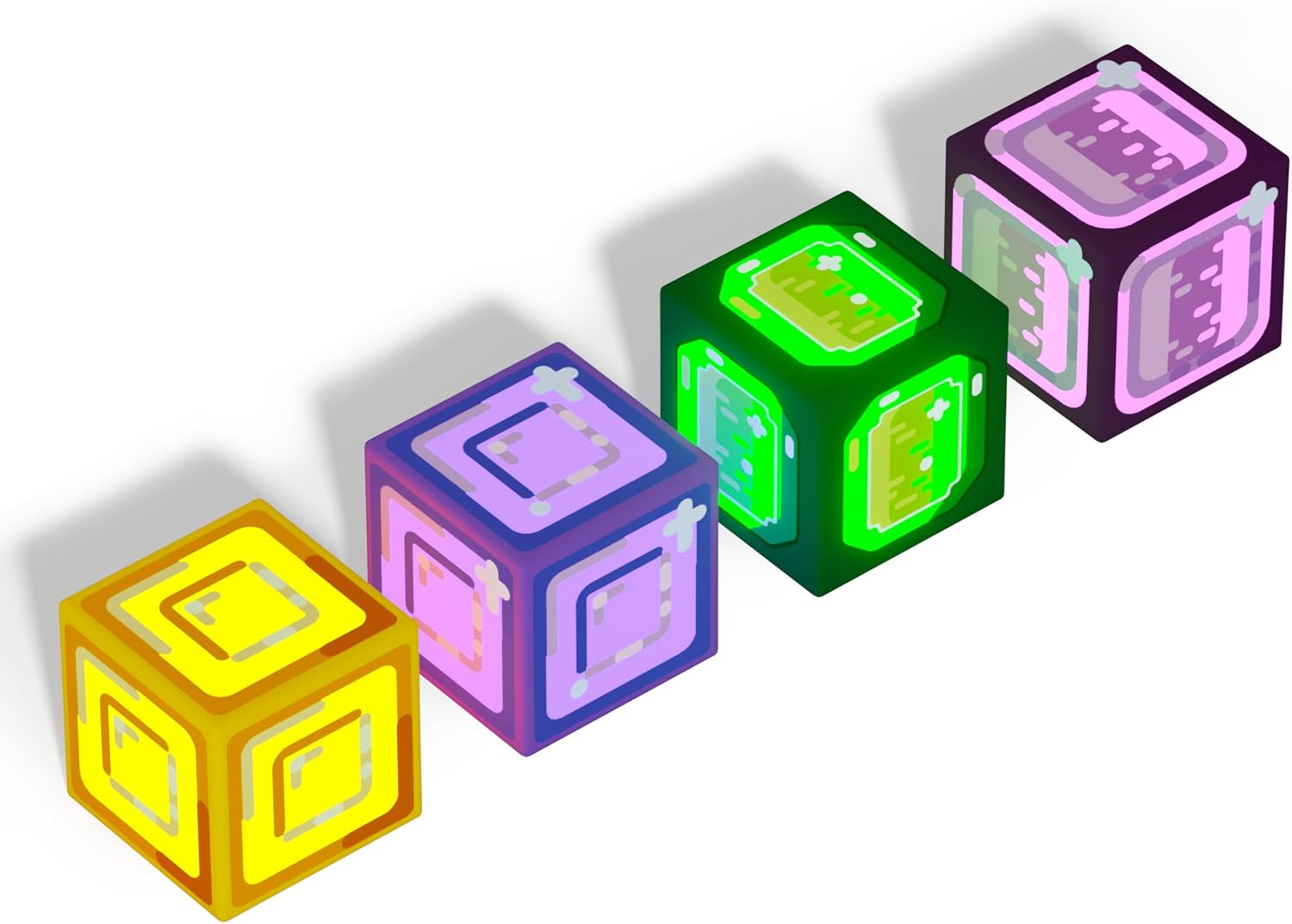 GobiDex 4PCS Magnetic Blocks with LED Lights