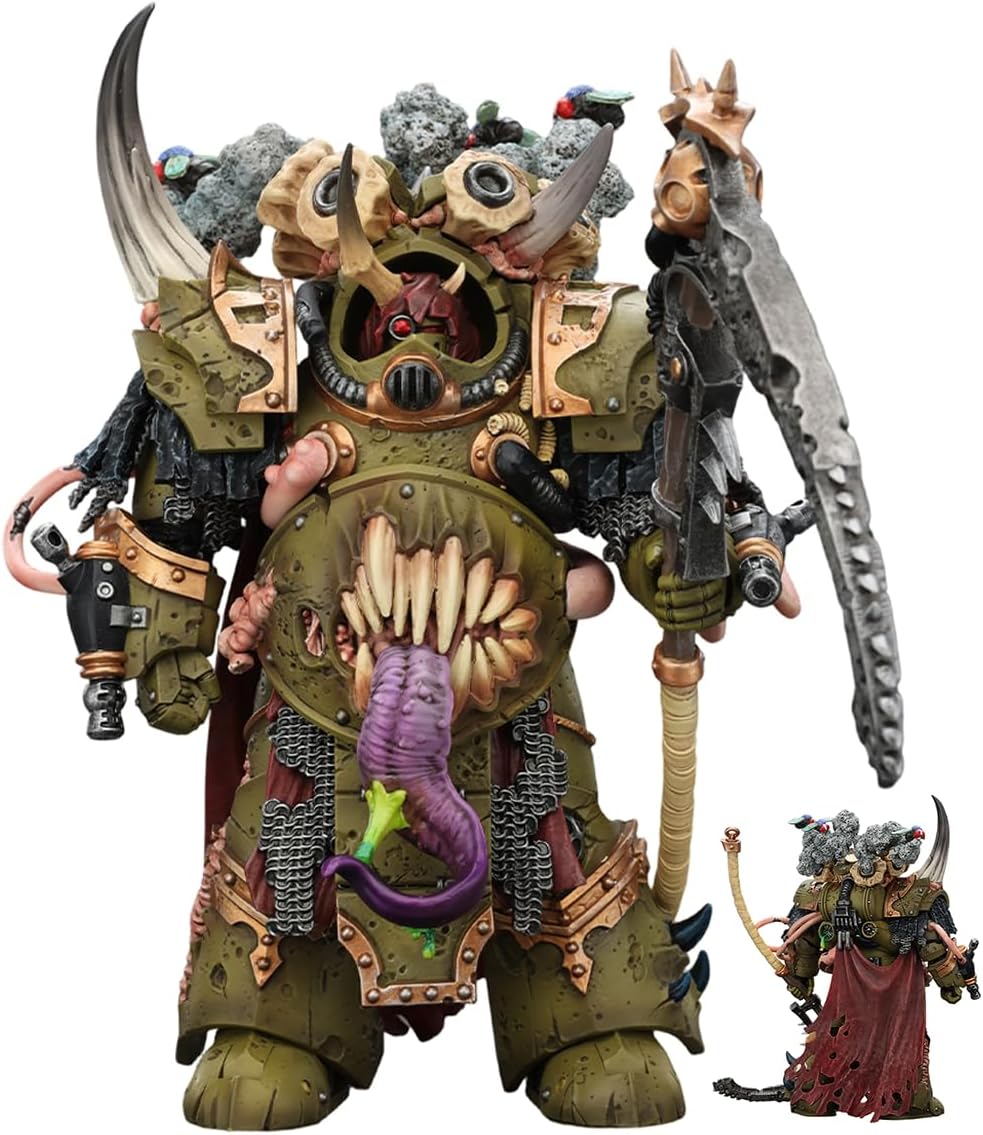 JOYTOY Death Guard Warhammer 40k 1/18 Action Figure Death Guard Deathshroud Terminator Champion Collectible Gifts,Toys for Kids 15+ and Adults 5.51-inch