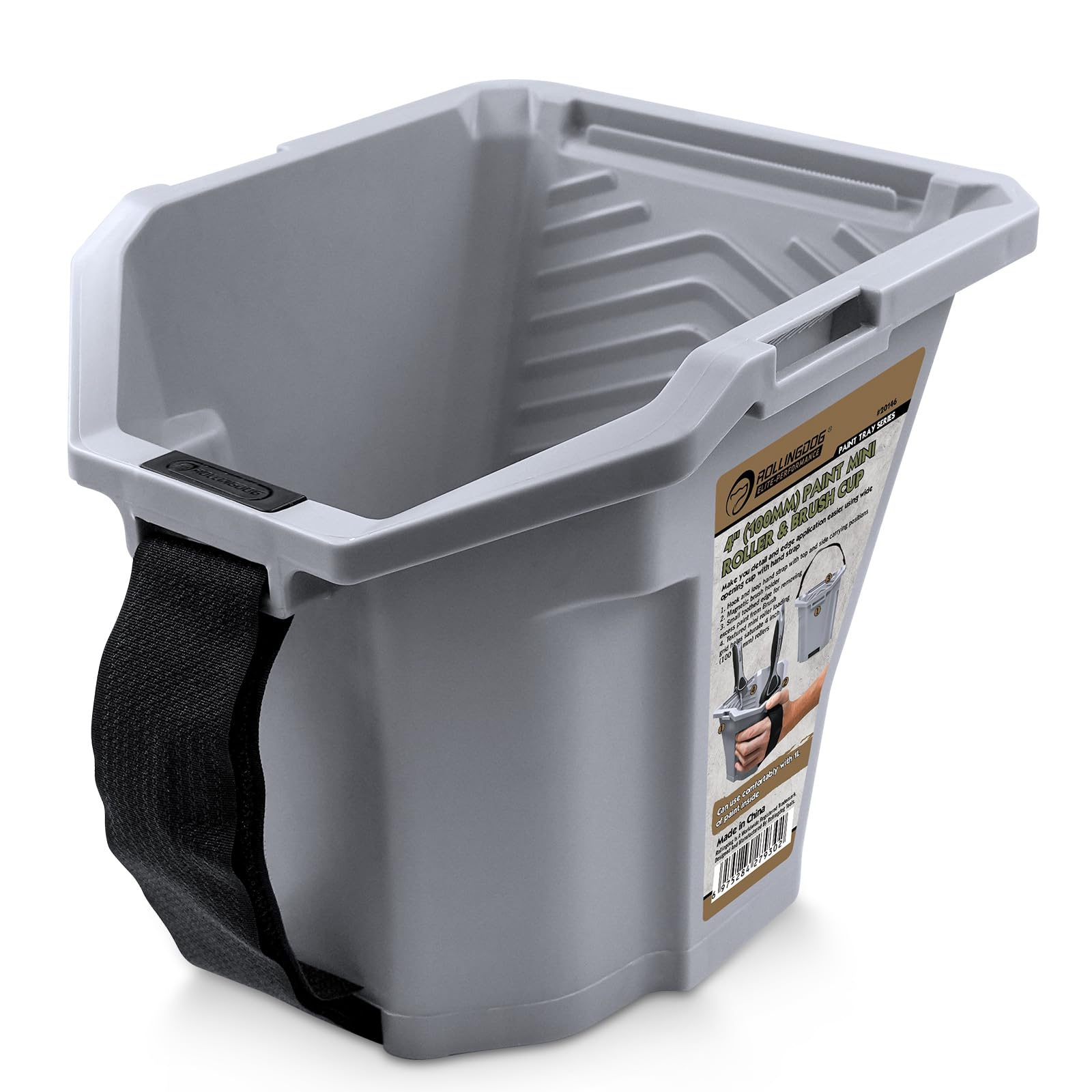 ROLLINGDOG Hand Held Paint Scuttle Bucket 4"" Portable Pail Cup, Grey