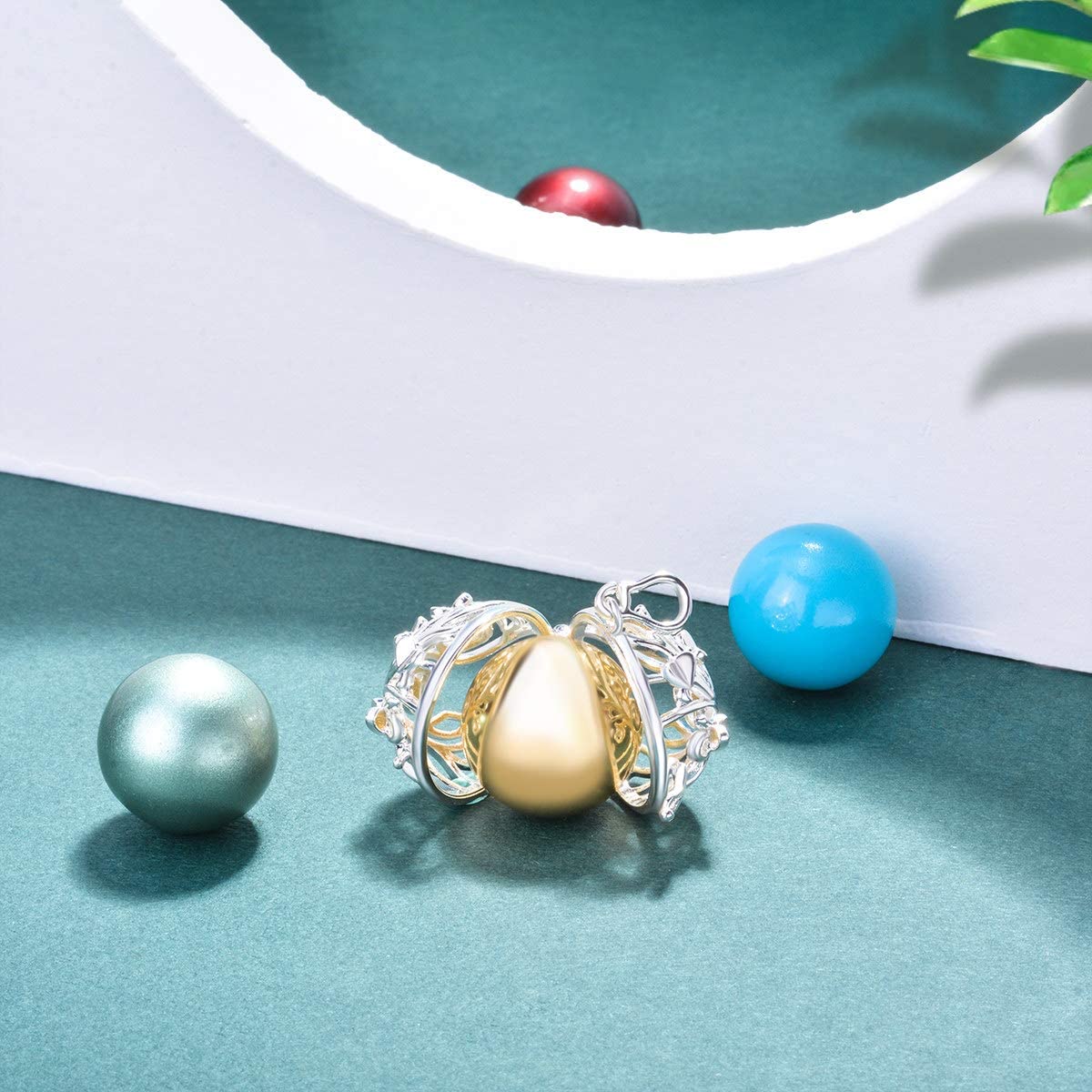 AEONSLOVE Bola Klangkugel Schwangerschaft Lebensbaum Kette Geschenke für Schwangere Werdende Mutter, 2 Ketten