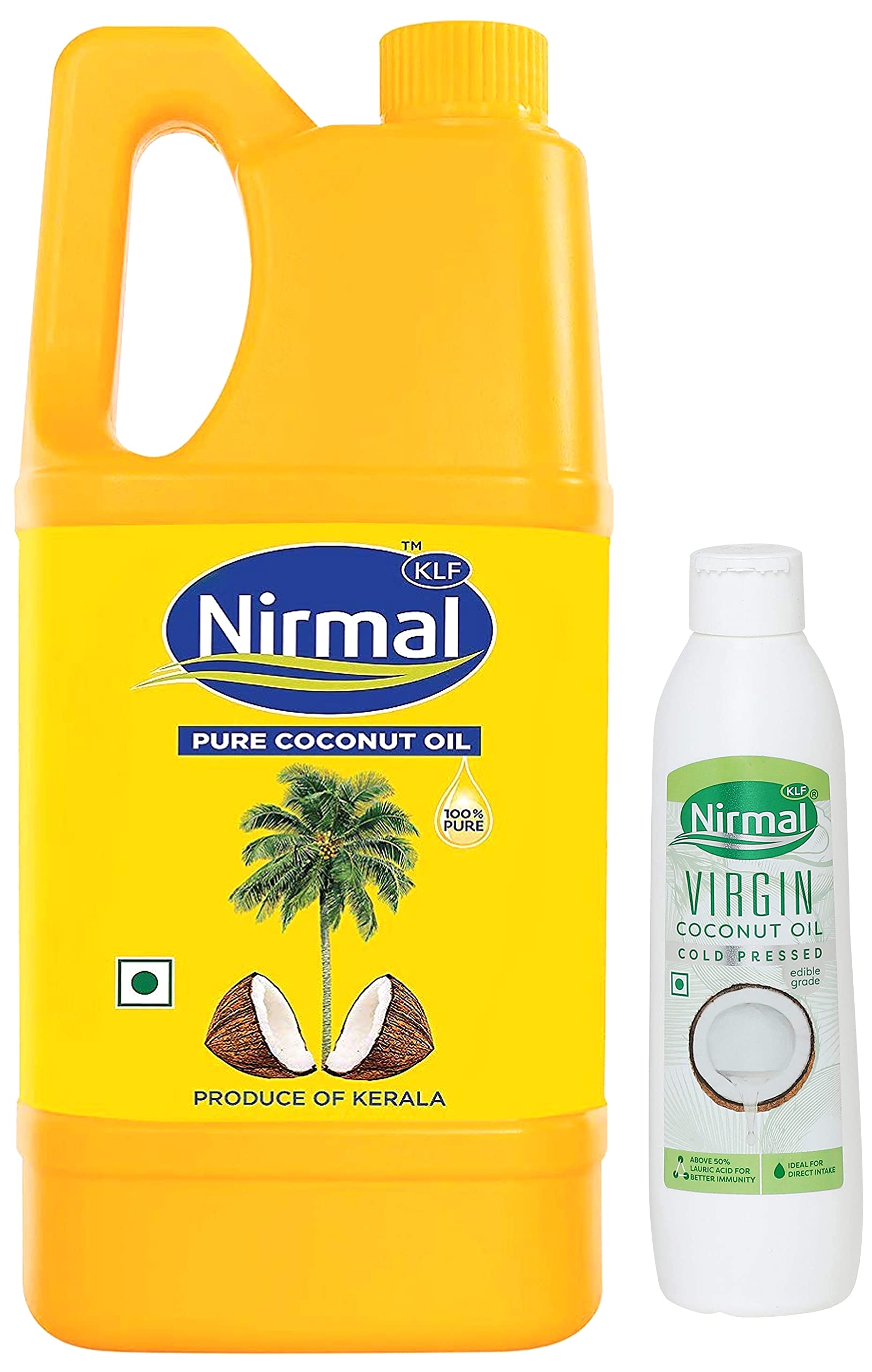 KLF Nirmal 100% Pure Coconut Oil, 1L Jar & KLF Nirmal Cold Pressed Virgin Coconut Oil, 250ml (B0B8ZDRXLT) Amazon Price History, Amazon Price Tracker