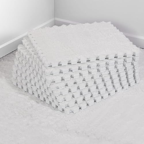 Miniatura 13 de 12 piezas de alfombrillas de espuma de felpa gruesa entrelazables para suelo, alfombrillas de espuma para suelo de bebé con bordes, baldosas