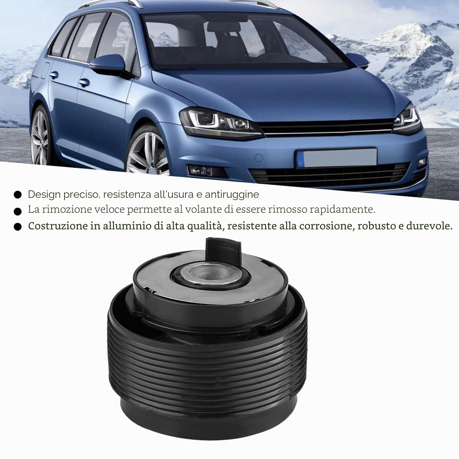 Adattatore Mozzo Volante, Kit Di Rilascio Rapido In Lega Di Alluminio 6 Fori Sostituzione per Universale per Gt2i Volante Adattatore Adattatore Volante Auto Senza Permesso Adattatore Mozzo