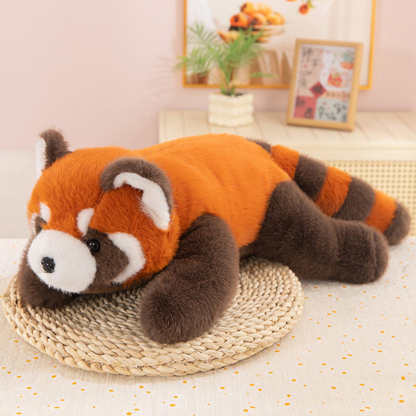 JORCEDI Red Panda Plush Toy Xxl, 14/18/29/37in Red-Panda Doll, Cushion for Sleeping, Fox Plush-Toy, Gift for Playing, Collecting & Cuddling (37.40IN)