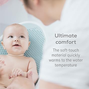 Angelcare - Baby Bath Support - Soft Touch Support - Water Level Indicator - Ideal for Babies Less Than 6 Months Old - Aqua | Soft Bi-Material Design - Mildew Resistant - For Bathtubs and Showers - Wrap Around Shape - From Birth - Blue