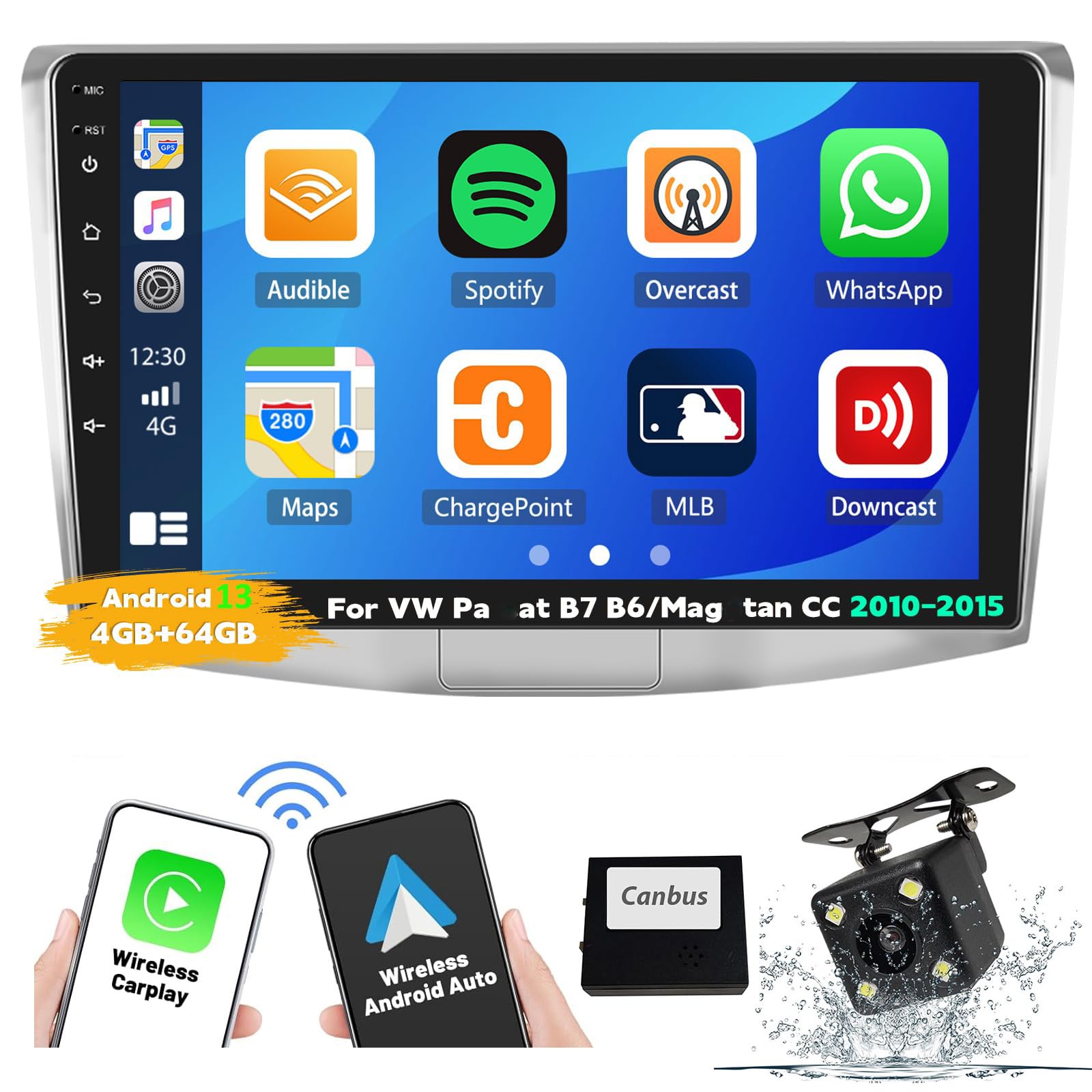Radio Android para VW con cámara trasera y Bluetooth para aparcar y llamar seguro 8
