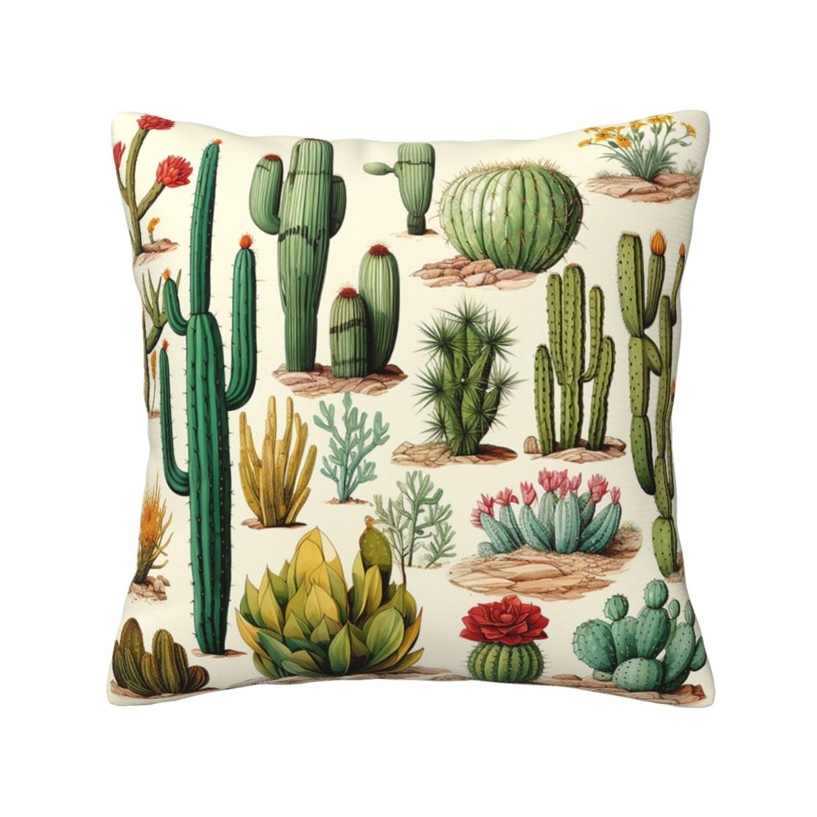 FodPand Desert Cactus Throw Pillow Covers 20"X20" Super Soft Cozy Pillows Case Morden Decorative Cushion Cover for Sofa Couch Bed Home Decor