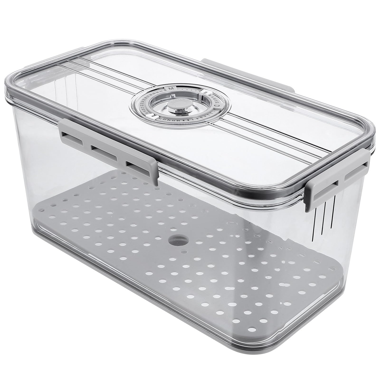 PRETYZOOM Luftdichte Kühlschrankbox aus Pet mit Deckel und Abtropfschale Frischhaltedose zur Aufbewahrung von Obst und Lebensmitteln im Gefrierschrank und Schrank
