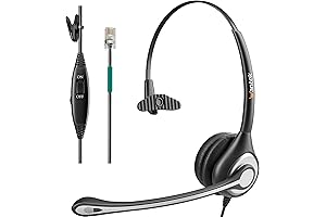 Enhanced Comfort: Wantek Corded Telephone Headset Mono w/Noise Canceling Mic for Avaya...