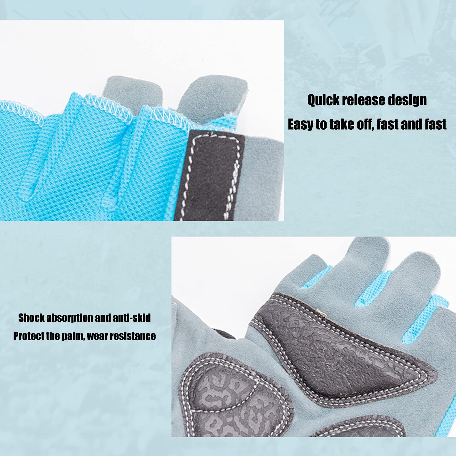 Guanti sportivi, guanti a mezze dita, guanti for sollevamento pesi, supporto for il polso, guanti da palestra for uomini e donne, protezione a mezze dita, guanti traspiranti, traspiranti(Black,L)