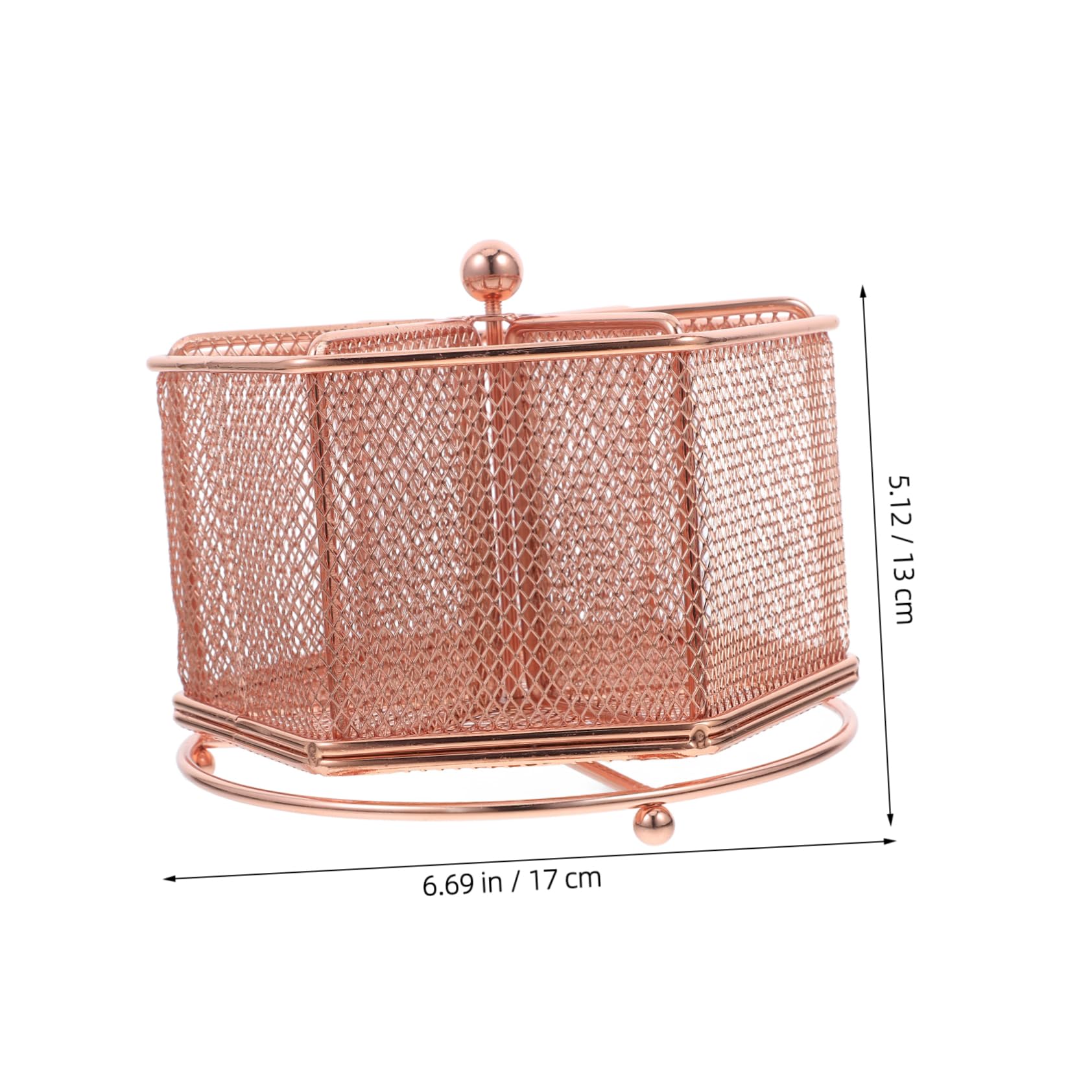 HOMSFOU Drehbarer Stiftehalter mit Pentagonalem Hohlraum Design Organizer Roségold Multifunktional für Büro und Zuhause Eleganter Schreibtisch Organizer zur Stilvollen Aufbewahrung von