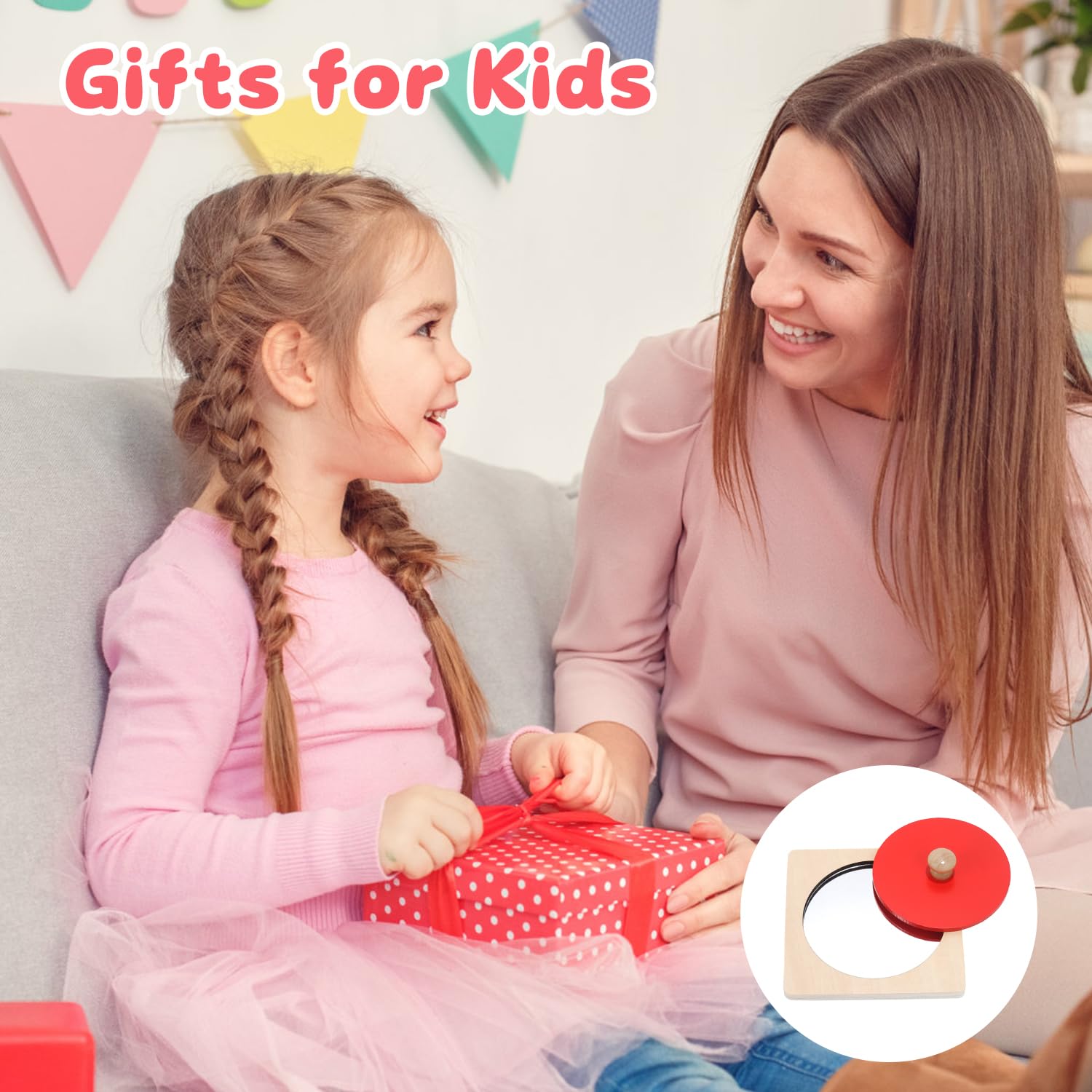 Miroir Montessori Sensoriel pour Bébé - Jouet Nouveau-né avec Miroir - Idée Cadeau pour Nouveau-né