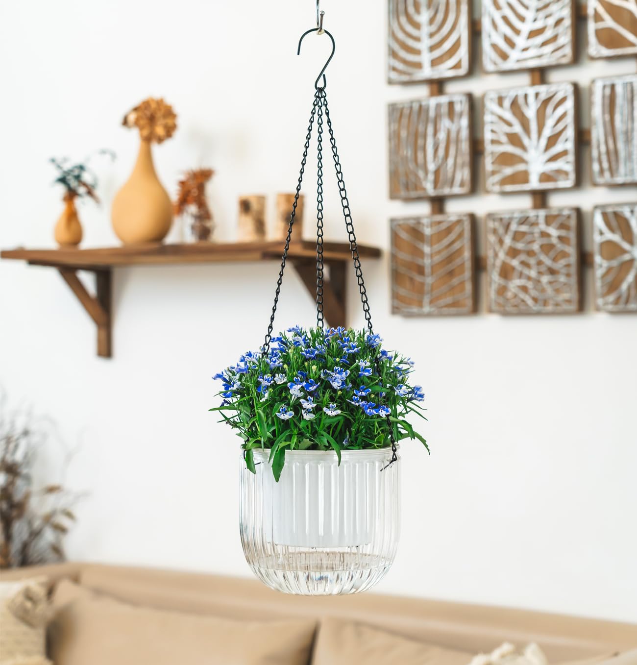 Hangende plantenbak voor buiten, hangende mand, 2-delige harsmand met