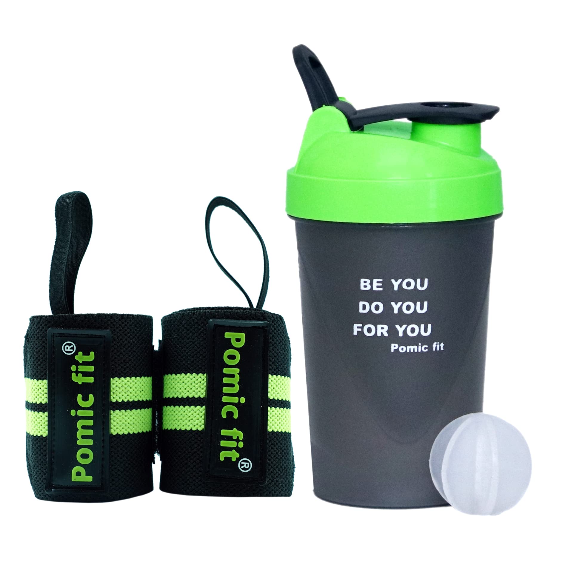 Pomic fit Wrist Band for Gym Accessories for Men for Hand Grip & Wrist Support Wrap Supporter Band Gym Gloves with 1 Protein Sipper Bottle for Men, Women (Green 500ml) (B09VH8XTWJ) Amazon Price History, Amazon Price Tracker