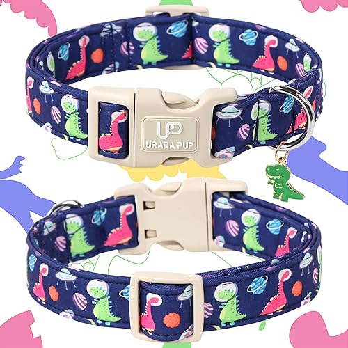 Miniatura 7 de UP URARA PUP Daisy - Collar de algodón para perro con hebilla de metal, regalo rosa para niñas o niños pequeños, medianos y grandes, lindos collares