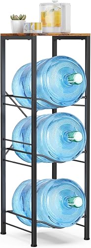Miniatura 12 de Housolution Organizador de jarras de agua de 3 niveles de 5 galones con estante de almacenamiento, soporte desmontable para botellas de agua de 5