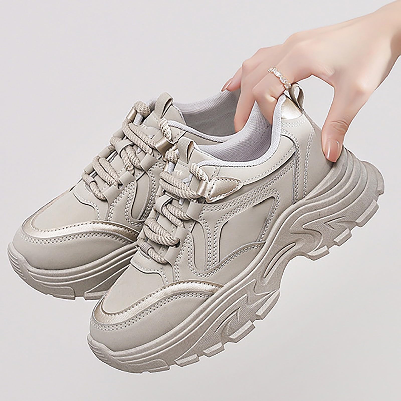 Scarpe da Ginnastica Donna Pianta Larga Sneakers Bianche Donna Eleganti | Calzature Fitness in Rete Traspirante per Passeggiata Invernale Tennis Camminata Leggerezza Assoluta Fibra Ecologica