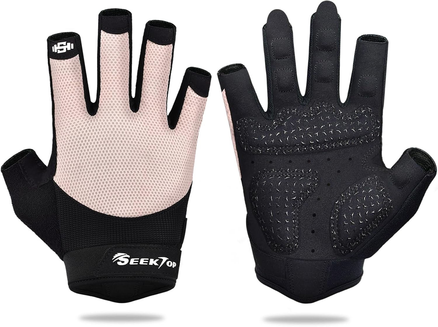 Seektop Breathable Padded Workout Gloves for Men & Women - 4mm Thick Palm Protection, Superior Silicone Grip for Weightlifting, Gym, Cycling & Fitness