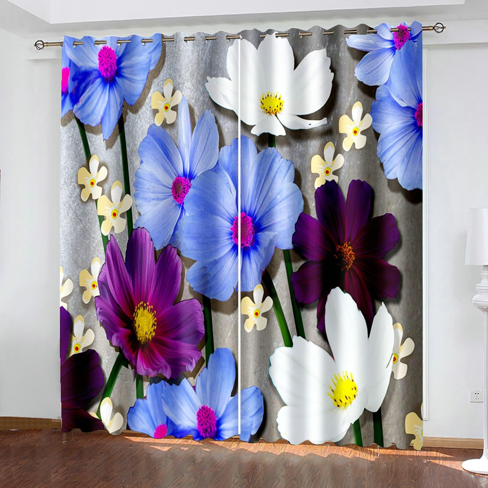 Gualiy Vorhänge Schlafzimmer Verdunkelung, Vorhänge 86x115 Blumen Vorhang Wohnzimmer Blickdicht