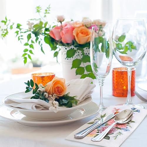 Miniatura 4 de 200 toallas de mano de papel para invitados florales, servilletas de baño, servilletas decorativas, desechables, flores de primavera, servilletas de