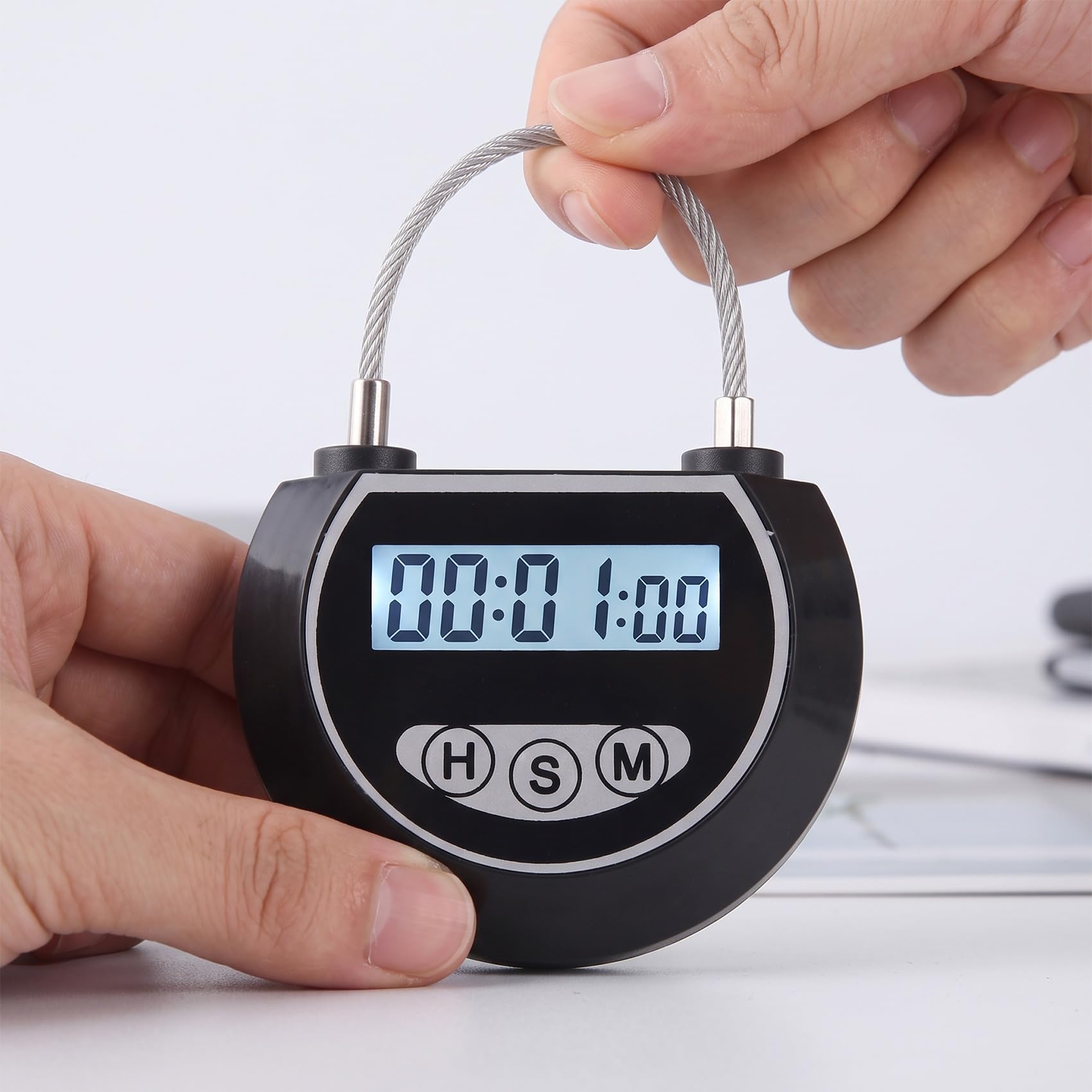 2X Elektronischer Zeitschloss-Timer-Schlossbehälter, Multifunktions-Zeitschlossbehälter für Spielzeug, Schwarz
