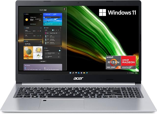 Acer Aspire 5 A515-45-R8AH Slim Laptop | 15.6" Full HD IPS | AMD Ryzen 3 5300U Quad-Core Mobile Processor | 4GB DDR4 | 128GB NVMe SSD | WiFi 6 | FP Reader | Backlit KB | Windows 11 Home in S mode