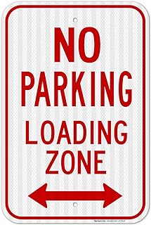 No Parking Loading Zone Bidirectional Arrow Sign, 12x18 Inches, 3M EGP Reflective .063 Aluminum, Fade Resistant, Made in USA by Sigo Signs