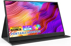 Monitor Portatil 15,6'', FHD 1080P Monitor Portátil Conectado Com USB C Dupla/HDMI, IPS Extensor De Tela para Notebook com VESA e Funda Inteligente magnético, Plug and Play