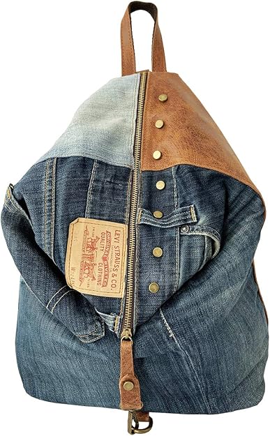 Borsa zaino in pelle e veri jeans Levi's, zaino pratico e capiente, borsa a  zaino in jeans, zaino in jeans e pelle : Amazon.it: Scarpe e borse