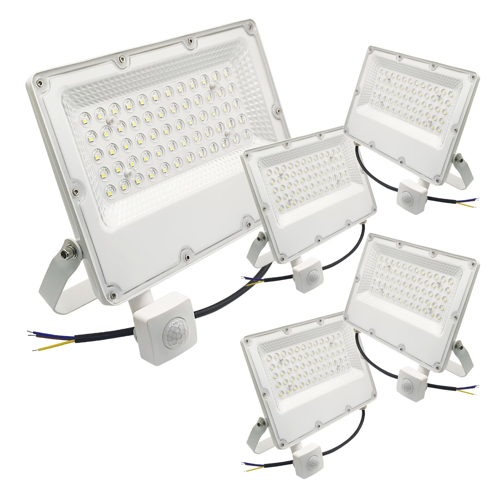 LED ATOMANT 5x Foco Proyector LED 50W con Sensor de Movimiento 6500K IP65 | 5850 Lumenes