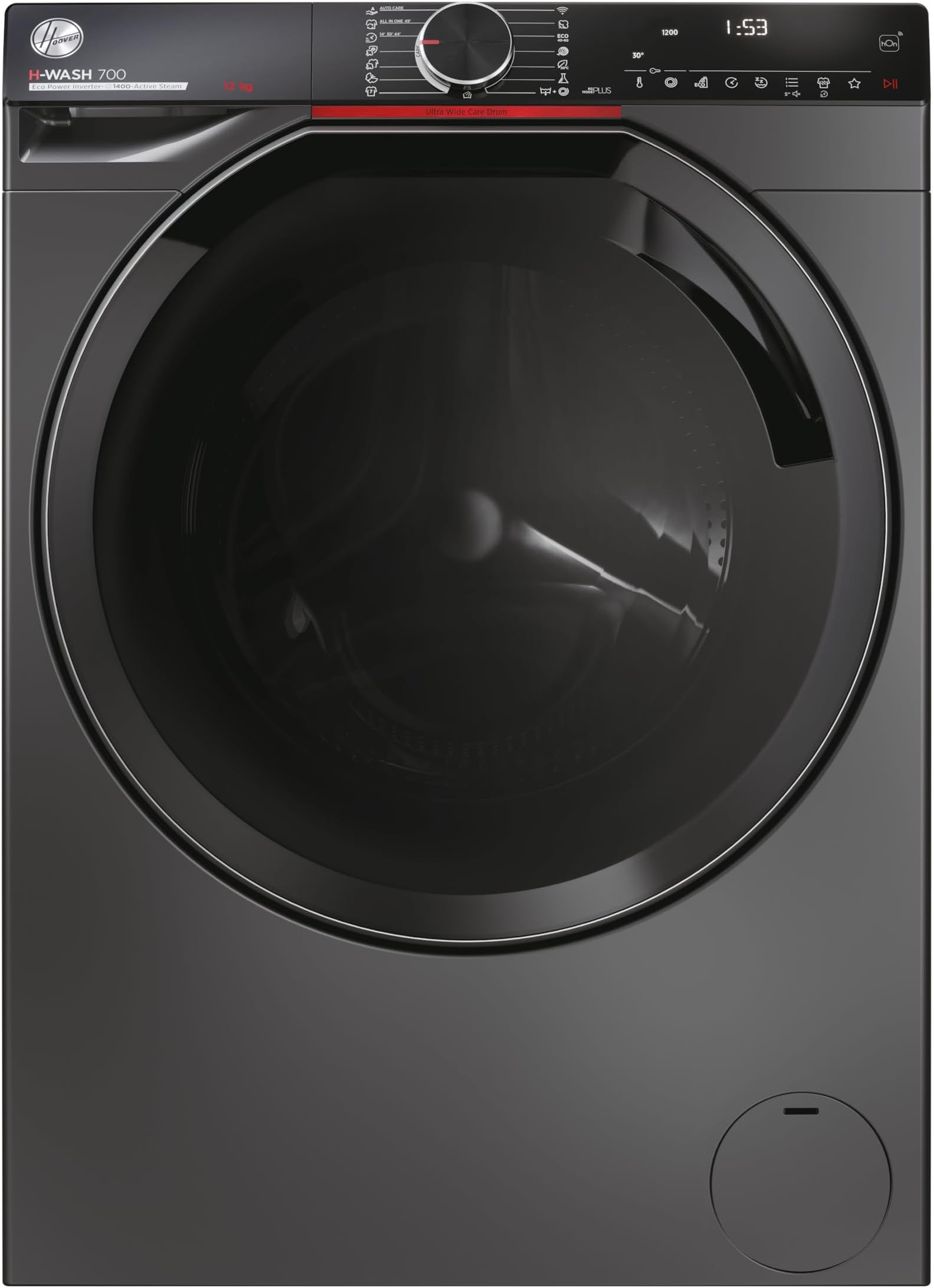 Hoover H Wash 700 H7W 412MBCR-80 12kg 1400rpm Washing Machine Graphite - A Rated [Energy Class A]