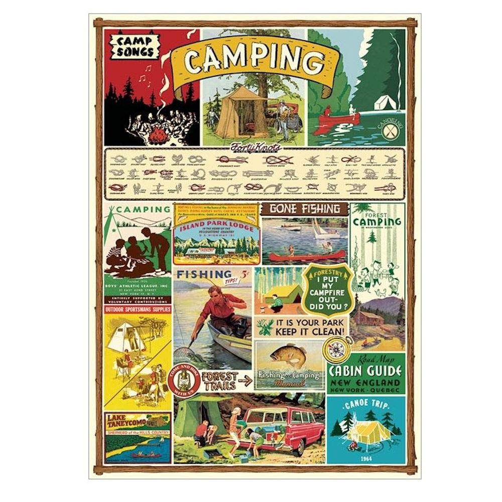 Cavallini & Co. Decorative Paper Sheet, Camping, 20 x 28 inch Italian Archival Paper