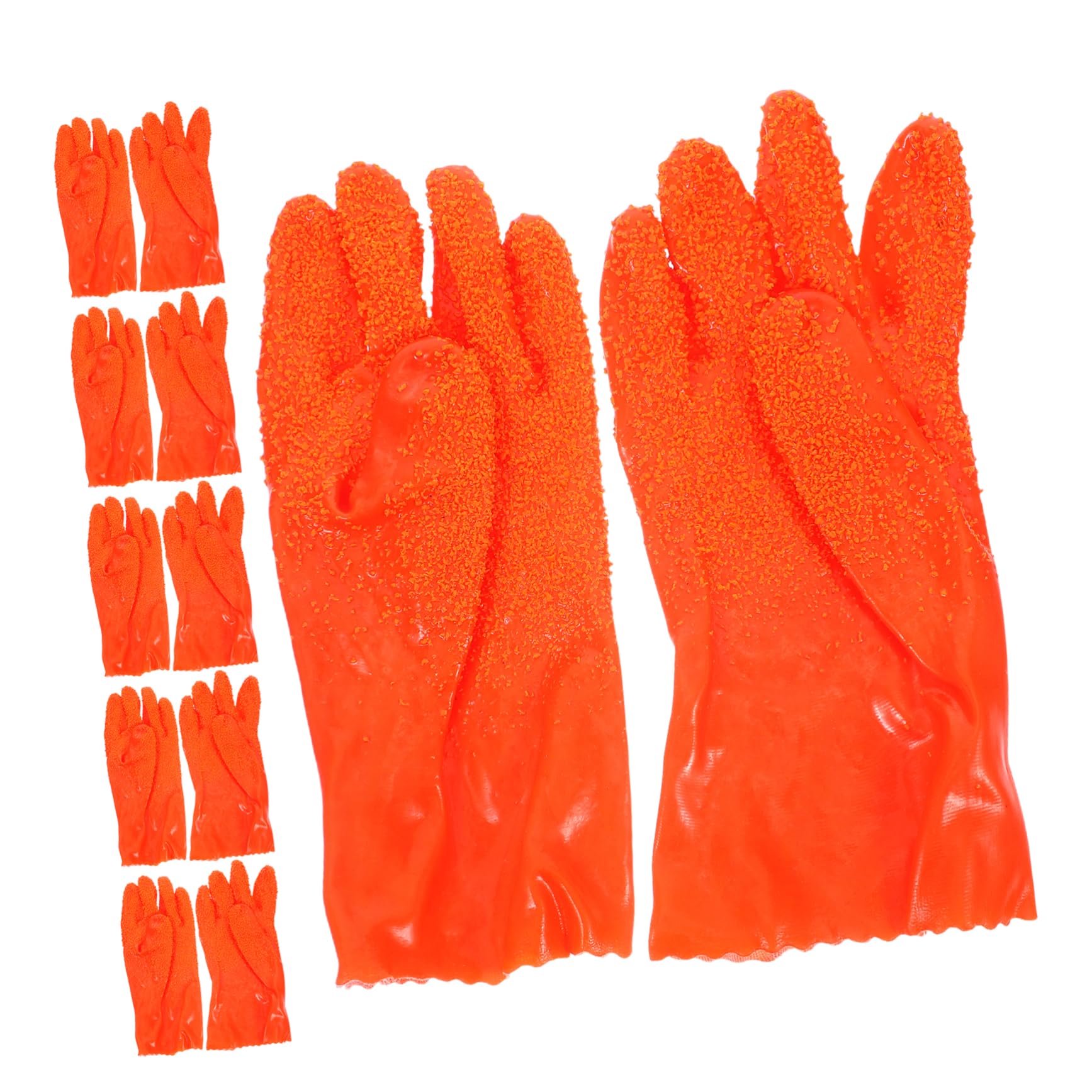 TEHAUX 6 Guantes Impermeables Largos para Limpieza de Desagües Resistentes al Desgaste para Uso Industrial y Doméstico Guantes de Trabajo de Caucho Antideslizantes para de Drenajes