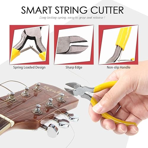 Miniatura 4 de Hilitchi Kit completo de herramientas de reparación de guitarra de 26 piezas para guitarra, ukelele, bajo, mandolina, banjo, accesorios de