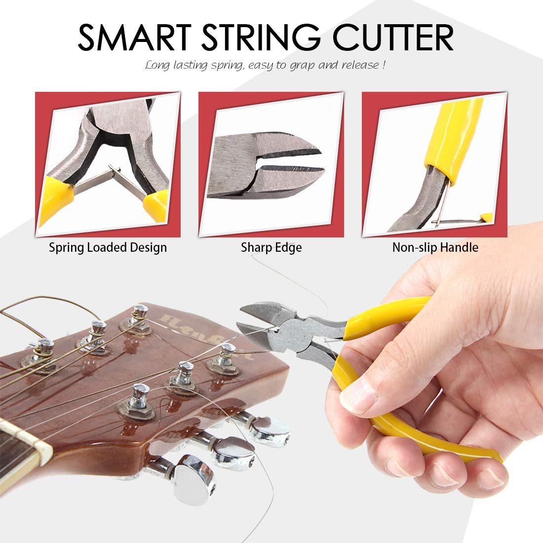 Hilitchi 26 Pcs Complete Guitar Repairing Tool Kit for Guitar Ukulele Bass Mandolin Banjo Cleaning Maintenance Accessories Set including Bonus Cleaning Cloth Convenient Case - Image 4