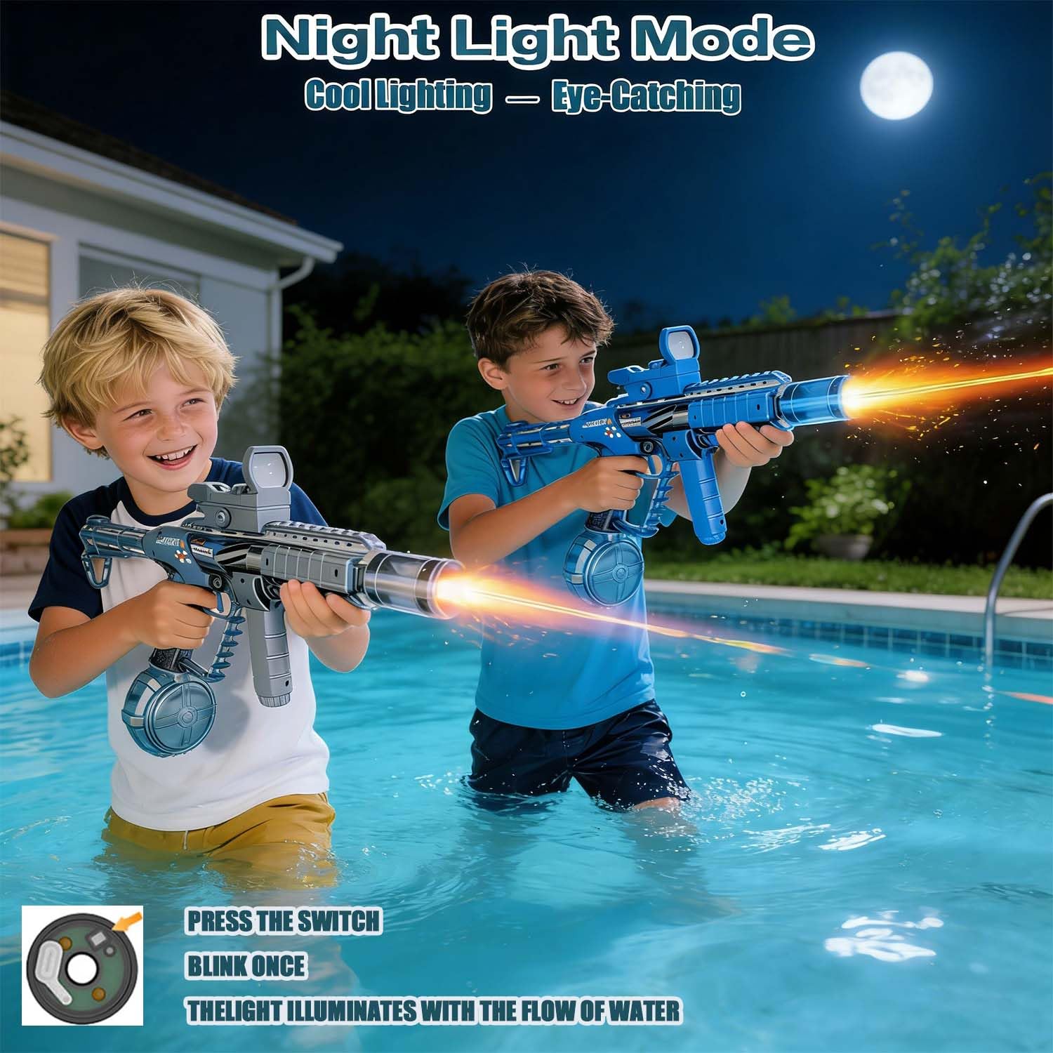 2026 New Electric Water Guns for Adults Kids Automatic Water Gun With LED Lights, Ultra-Long Range, Ultra-Long Standby - Image 2