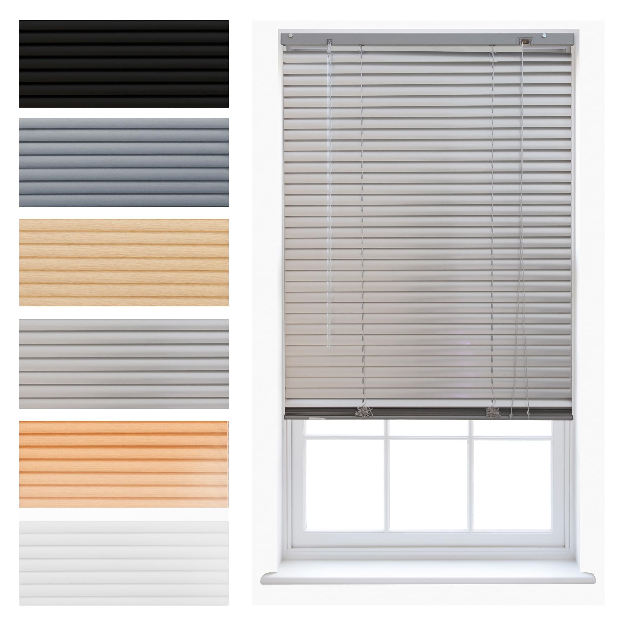 Furnished Silver Aluminium Venetian Window Blinds Made To Measure Home Office Blind New - 75W X 150H Cm
