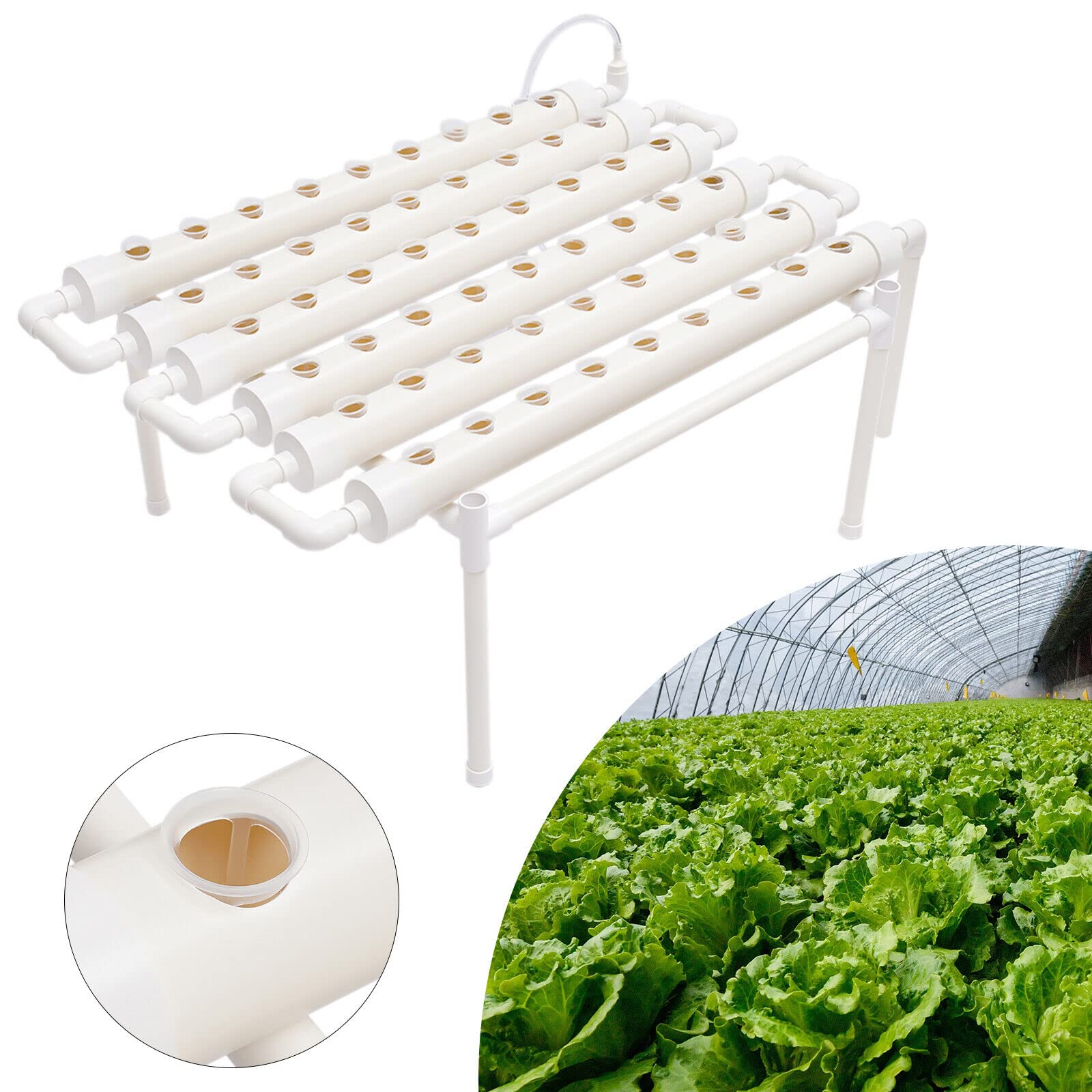 Plantas hidropónicas kit de cultivo hidropónico de 3 capas 108 estaciones de plantas, sistemas de cultivo de plantas sin suelo para hidroponía, cultivo hidropónico de hortalizas en tubos