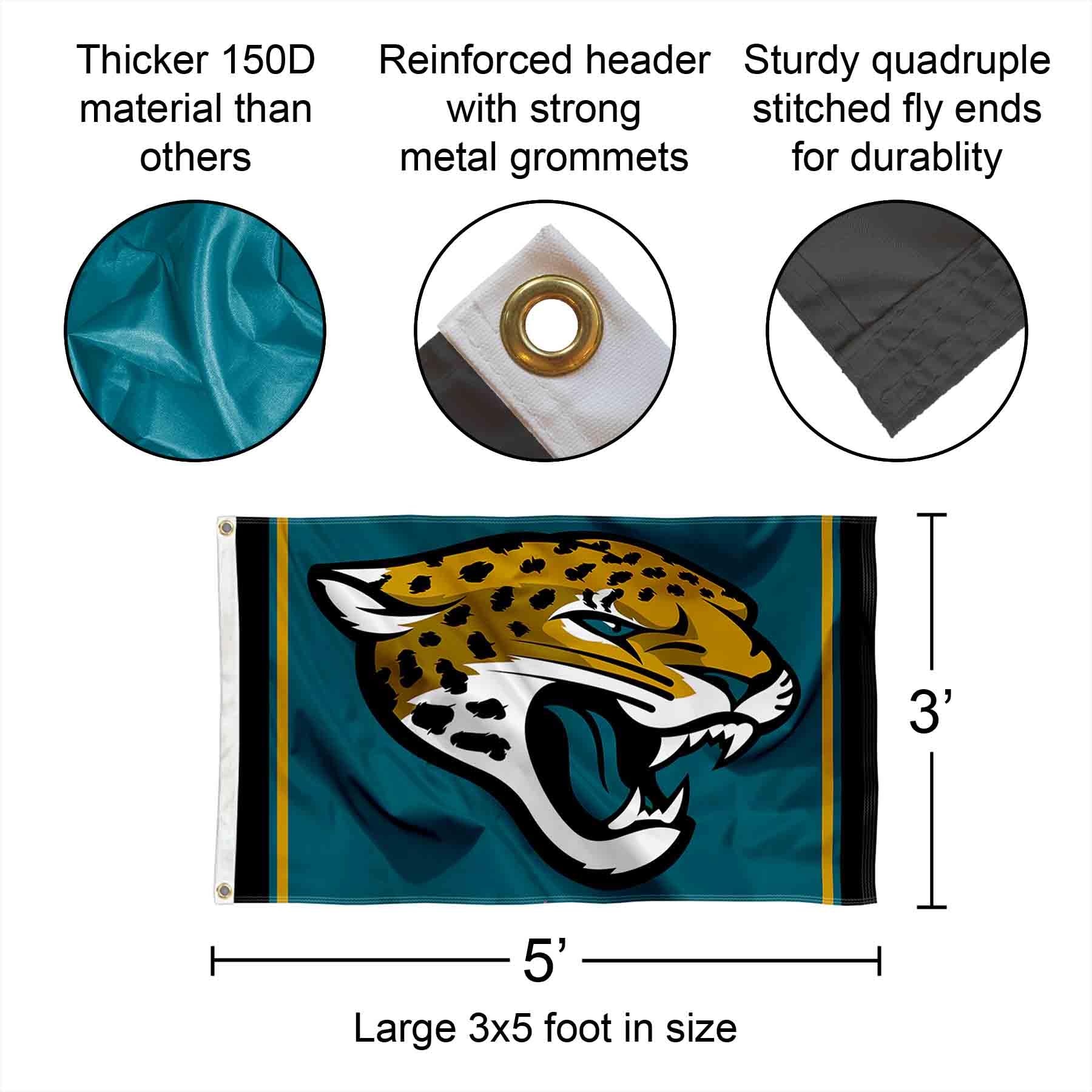 WinCraft Jacksonville Jaguars Flag Pole And Bracket Kit