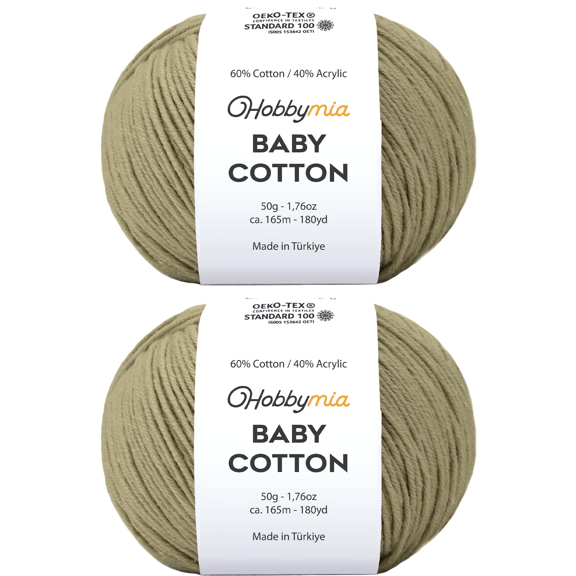 Baby Cotton Blend Yarn – Soft Sport Weight Yarn for Crochet & Amigurumi - 50g/180yds - 60% Cotton 40% Acrylic - Ideal for Baby & Knitting Proj.(Neon Green, 1 Ball) — view 54