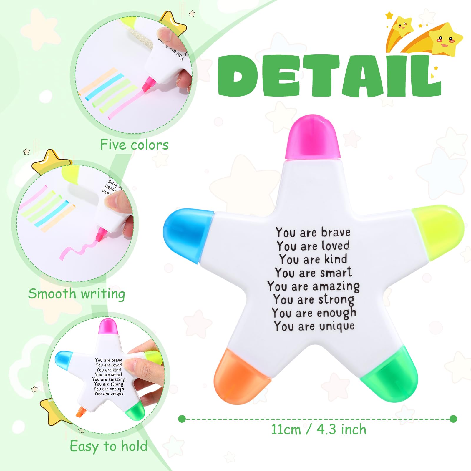 AmazingSpark 24 Sets zum Jahresende Geschenke für Studenten, Stern-Textmarker mit Aufschrift "You're a Star", Geschenktüten, Abschlussfeier, Partygeschenk
