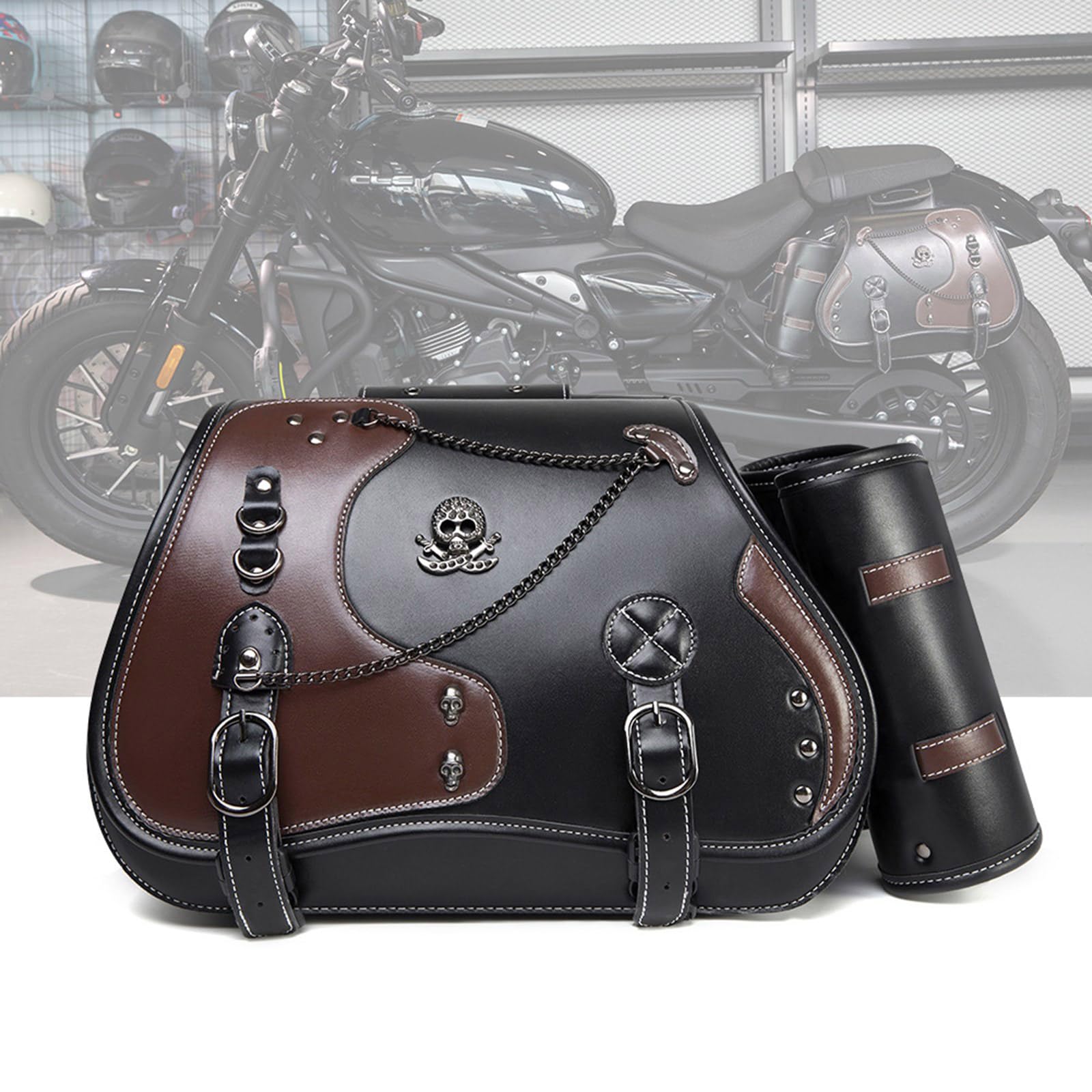1 paire de sacoches de moto pour outils de voyage, sac de rangement pour moto, style rétro, sacoche, bagage latéral pour moto
