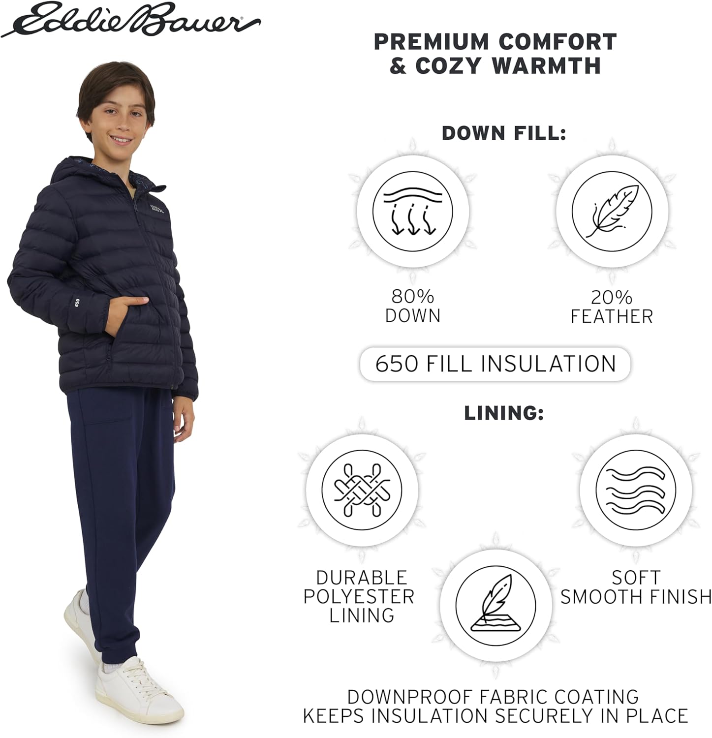 Eddie Bauer Boys' CirrusLite Reversible Lightweight Down Puffer Jacket - Image 3