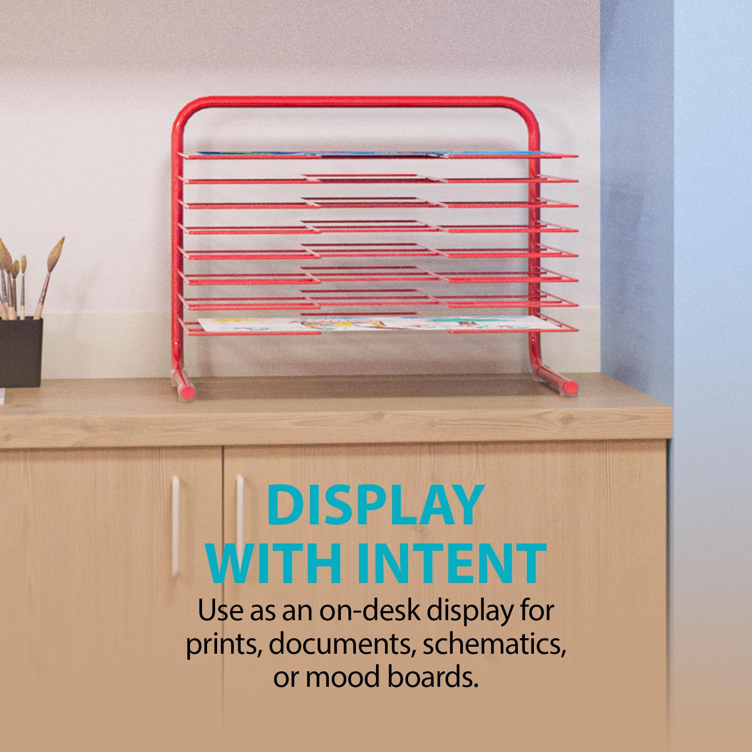 Art Drying Rack – No Assembly Required, Durable Arts and Crafts Organizer for Home and School, Kids’ Art Storage Rack, Metal Painting Organization and Storage for Arts, Crafts & Drawings