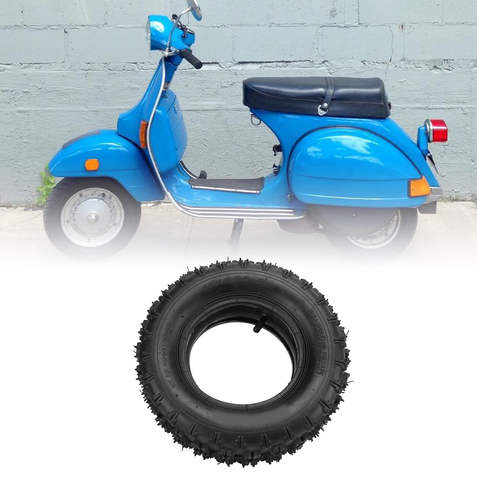 KIMISS Neumáticos 13x5.00-6 para cortacésped y quitanieves, con válvula Recta y Refuerzo Grueso, Ideales para Playa y terrenos Off Road